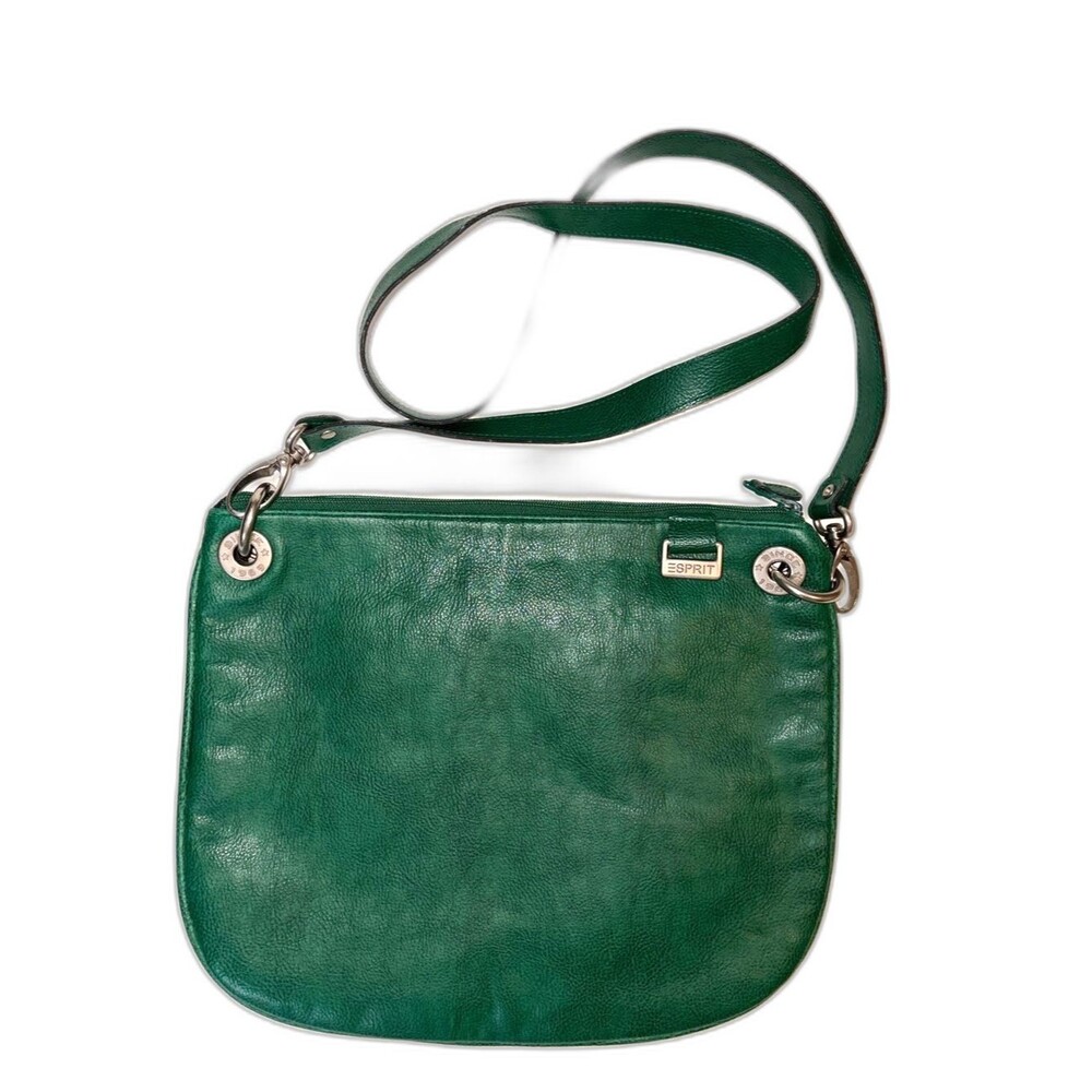 Esprit green faux leather crossbody bag